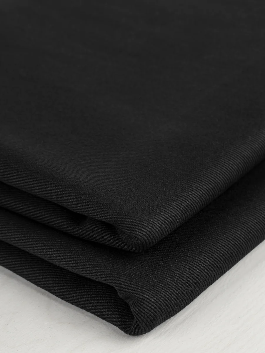 Heavyweight Organic Cotton Twill - Black - Swatch – Image 4