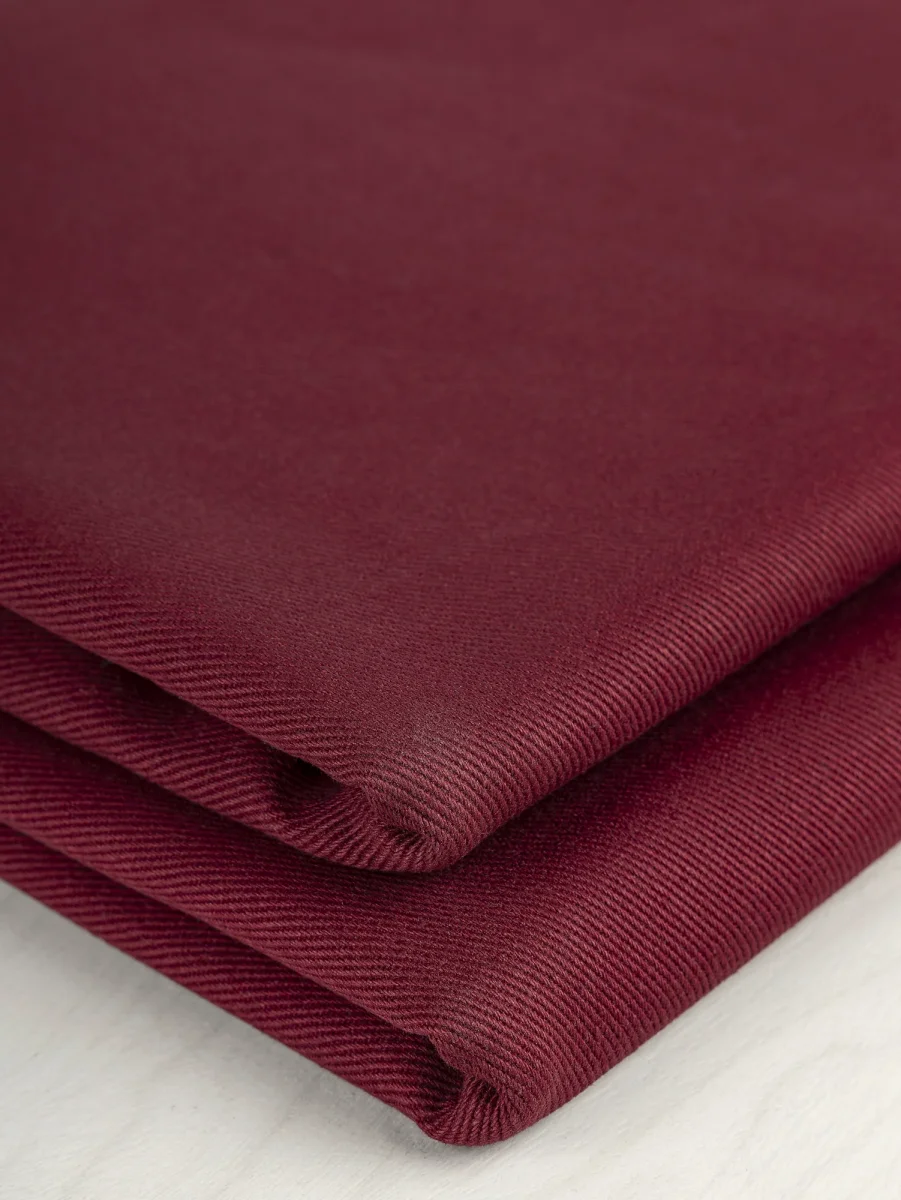 Heavyweight Organic Cotton Twill - Bordeaux – Image 4