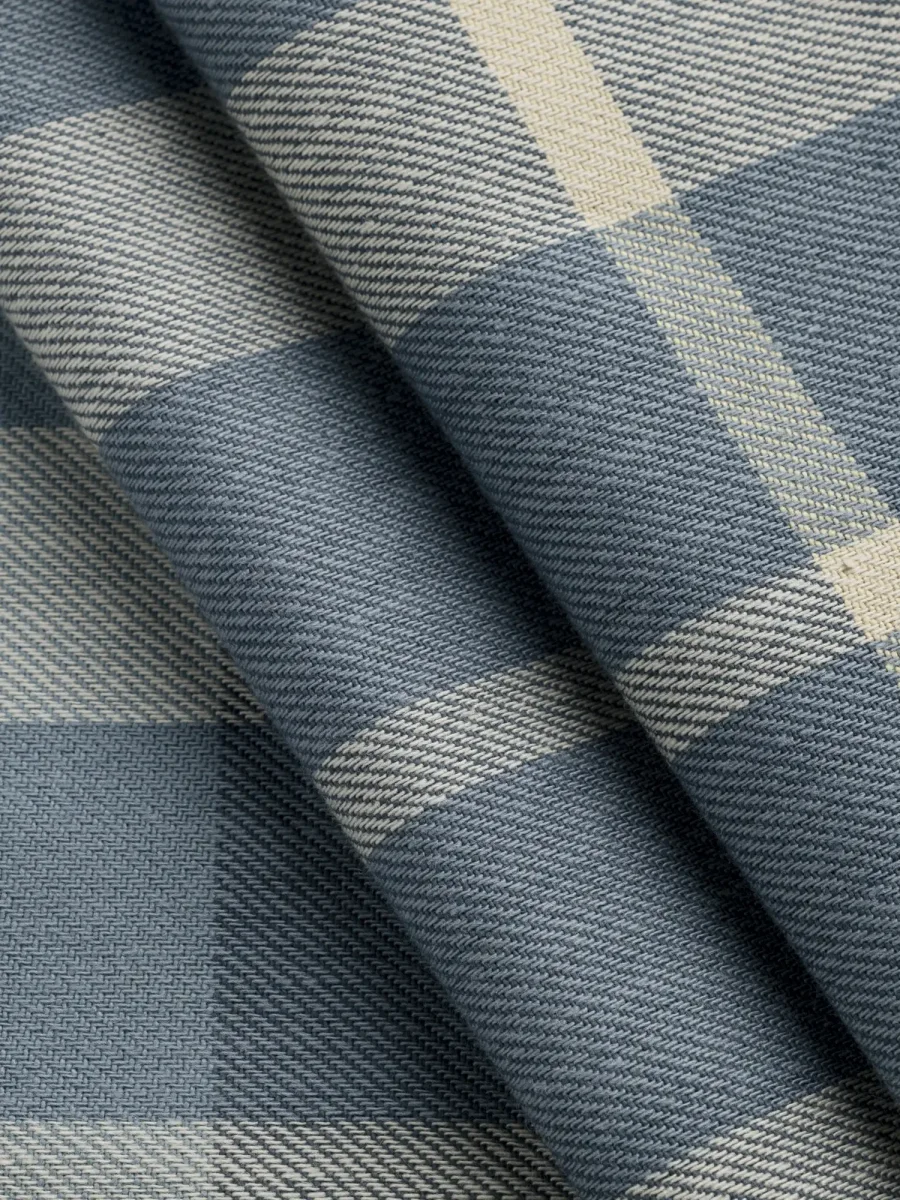 Horizon Plaid Check Japanese Cotton Twill - Chambray + Cream + Butter Yellow - Swatch – Image 5