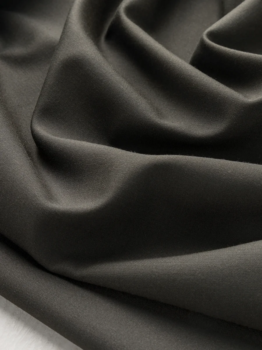 Italian Wool Twill Suiting Deadstock - Khaki Green - Swatch – Image 2