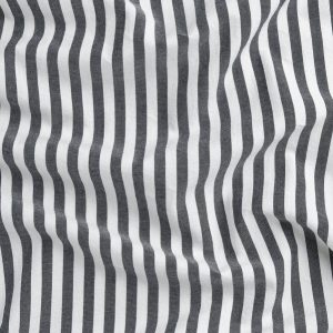 Japanese Cotton Tencel Striped Shirting - Black + White