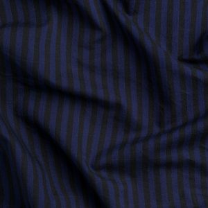 Japanese Cotton Tencel Striped Shirting - Indigo + Black