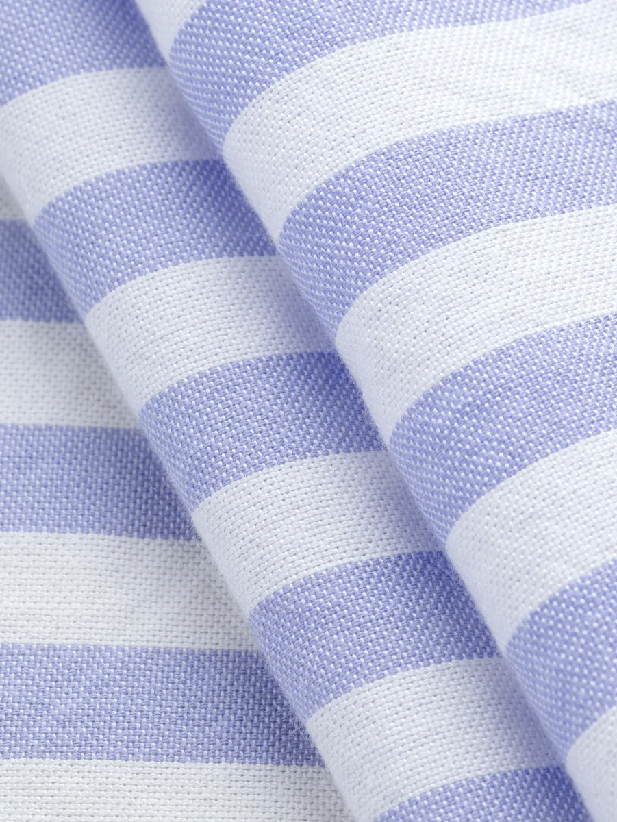 Japanese Cotton Tencel Striped Shirting - Lilac + White – Image 3