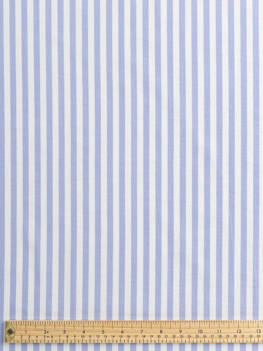 Japanese Cotton Tencel Striped Shirting - Lilac + White – Image 4