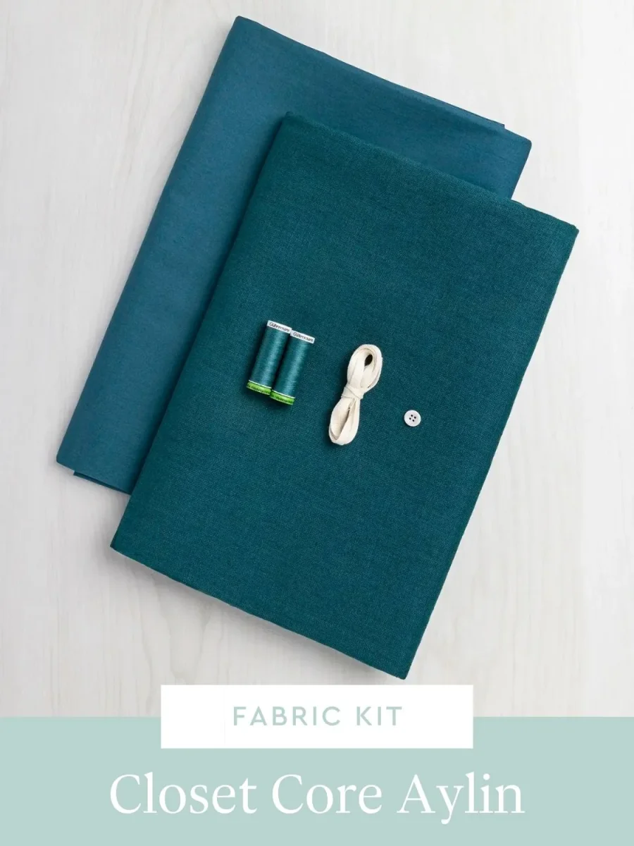 Aylin Wrap Dress & Vest Kit | Deep Teal Midweight European Linen