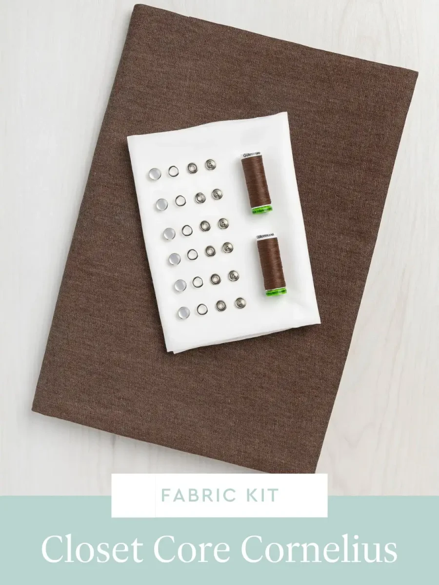 Cornelius Western Shirt Kit | Brown Recycled Cotton Denim Shirting – Image 2