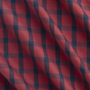 Large Check Japanese Cotton Twill - Garnet + Indigo