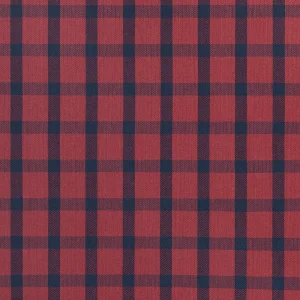 Large Check Japanese Cotton Twill - Garnet + Indigo - Swatch