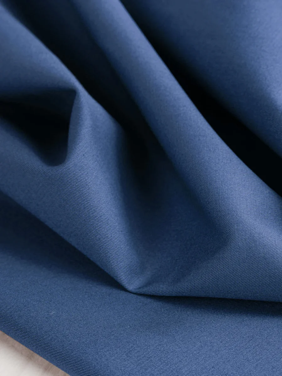 Lightweight Organic Cotton Stretch 6 oz Twill - Ocean Blue