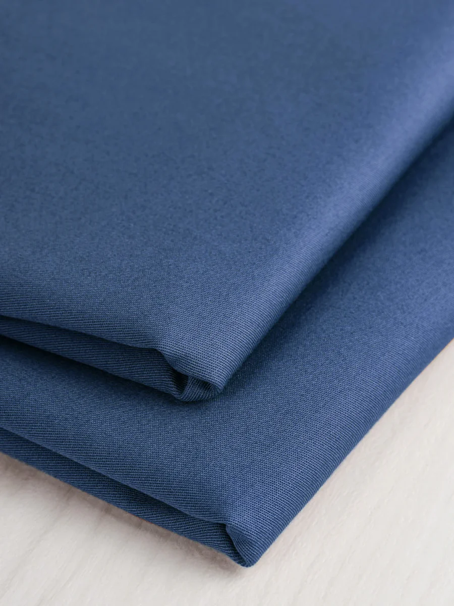Lightweight Organic Cotton Stretch 6 oz Twill - Ocean Blue – Image 4