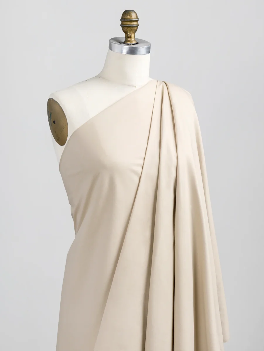 Lightweight Silky Cotton Poplin - Oat - Swatch – Image 2