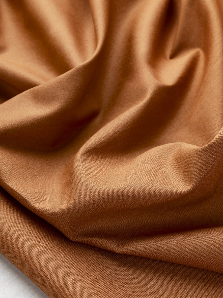 Lightweight Silky Cotton Poplin - Caramel - Swatch – Image 4
