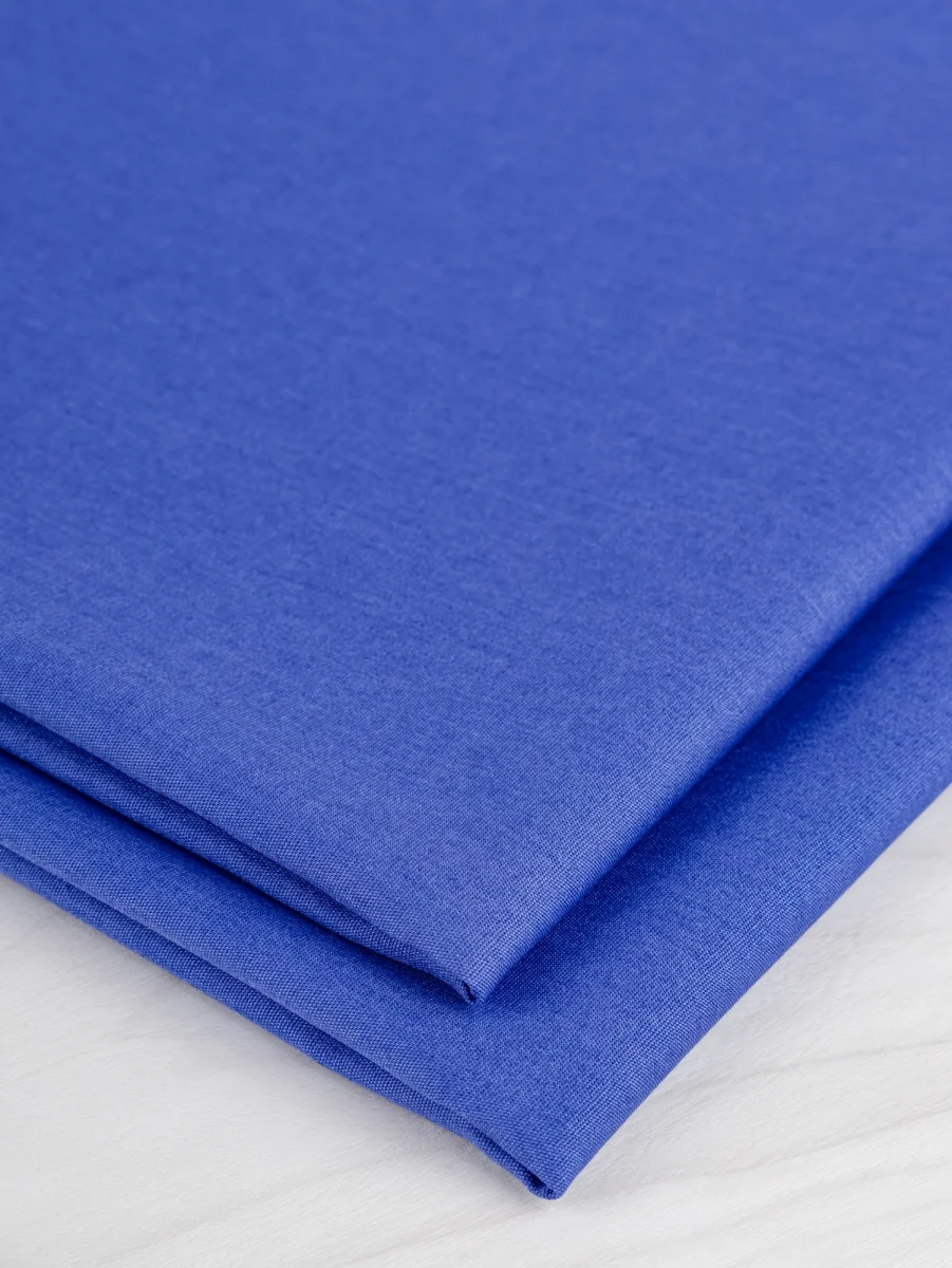 Lightweight Silky Cotton Poplin - Cerulean Blue - Swatch – Image 4