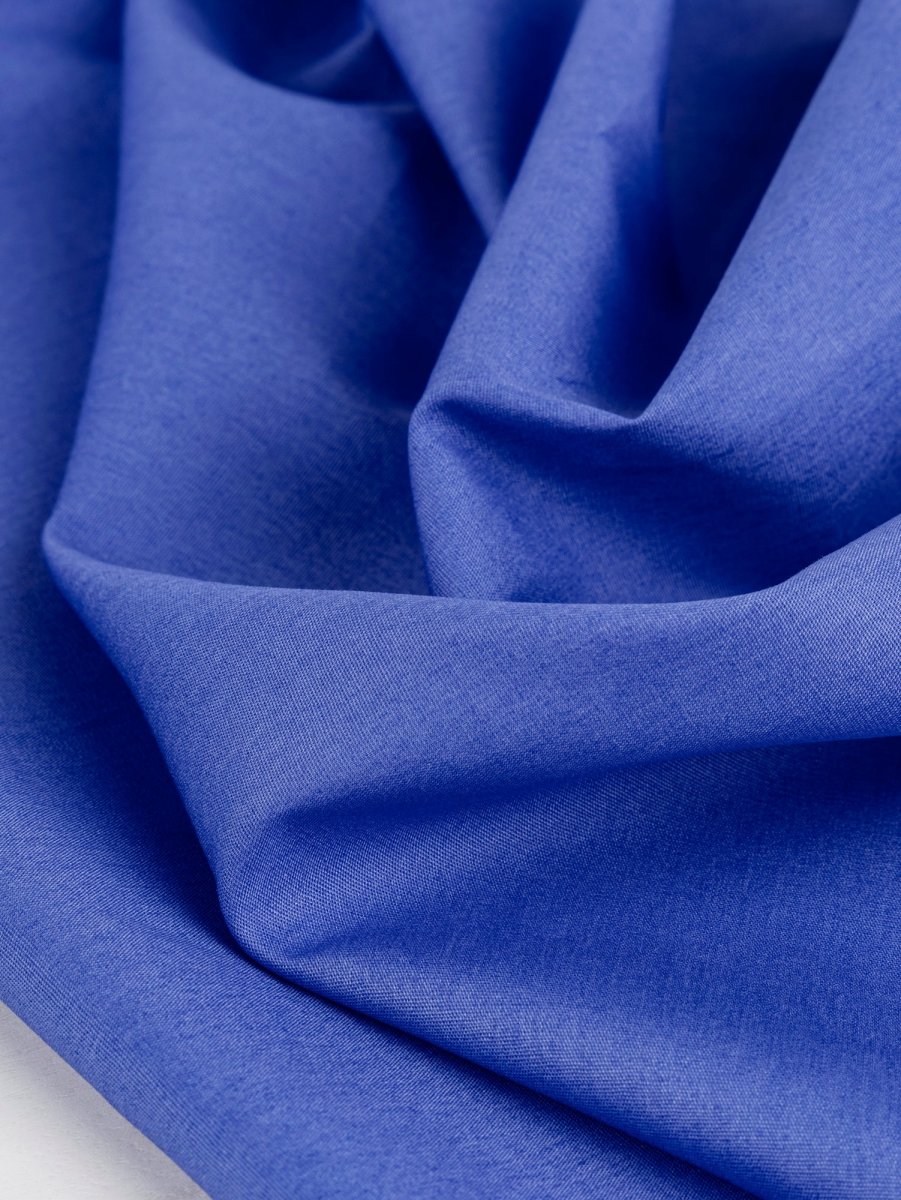Lightweight Silky Cotton Poplin - Cerulean Blue - Swatch – Image 3