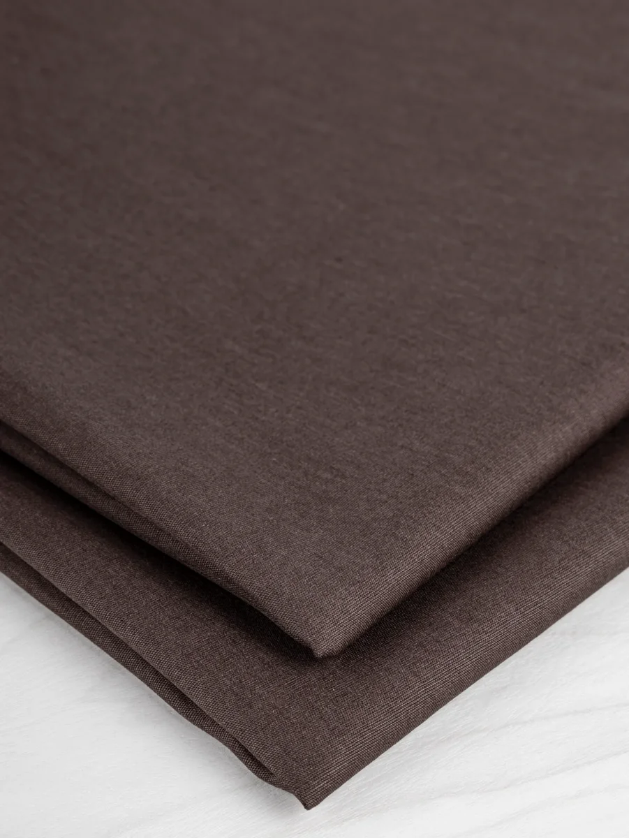 Lightweight Silky Cotton Poplin - Chocolate - Swatch – Image 4