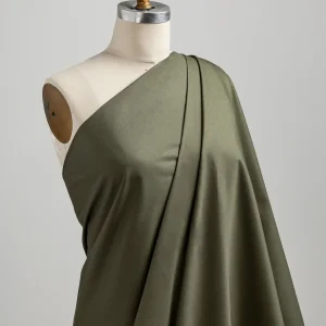 Lightweight Silky Cotton Poplin - Dark Olive - Swatch