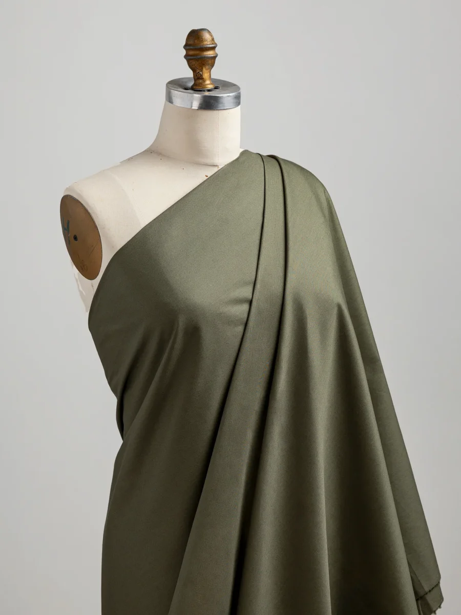 Lightweight Silky Cotton Poplin - Dark Olive - Swatch