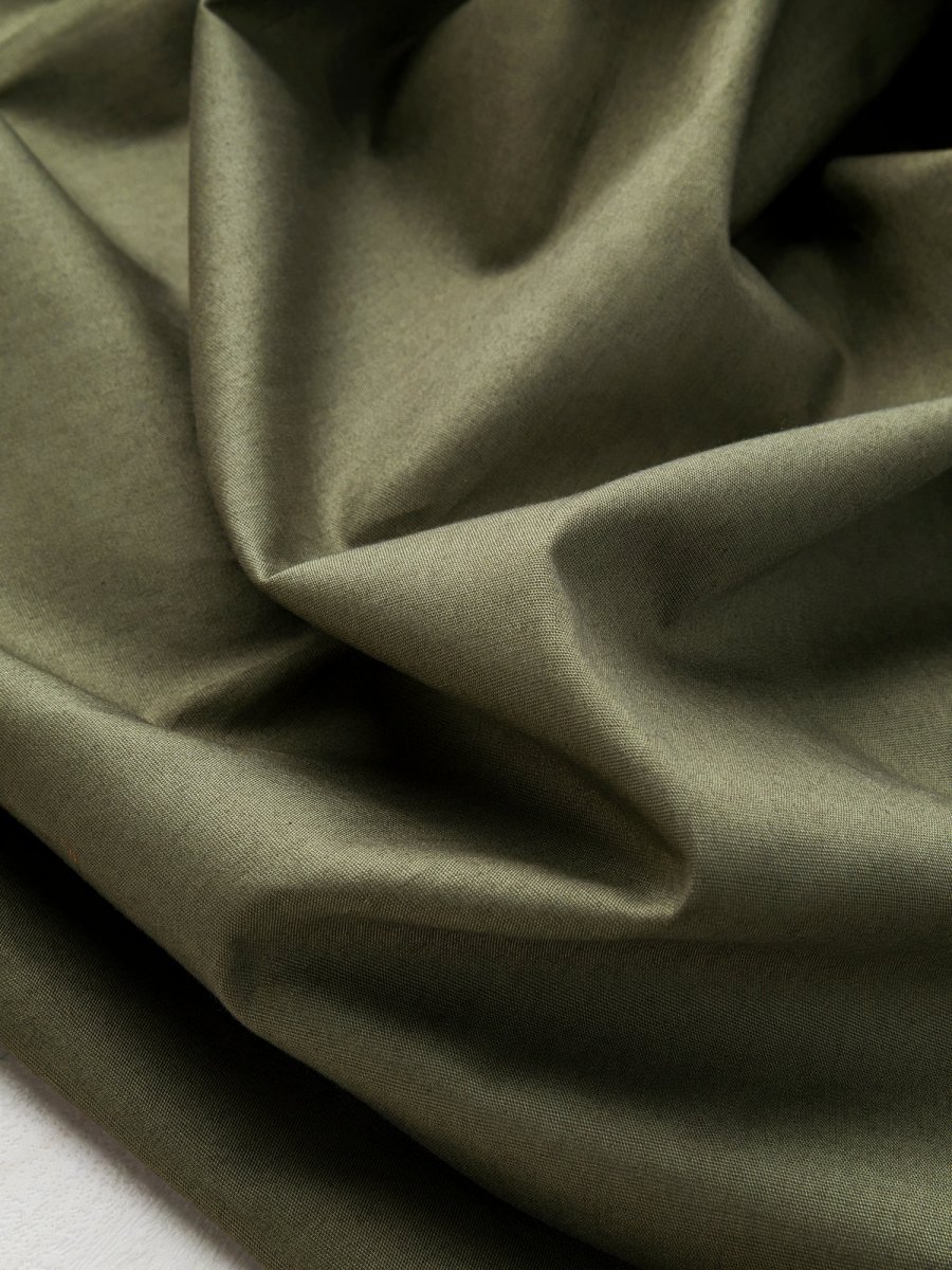 Lightweight Silky Cotton Poplin - Dark Olive – Image 5
