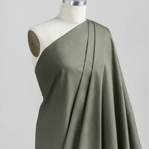Lightweight Silky Cotton Poplin - Olive - Swatch