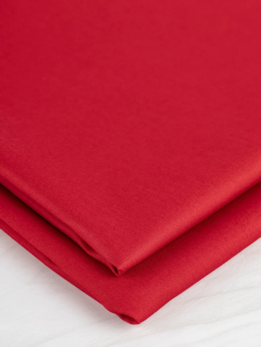 Lightweight Silky Cotton Poplin - Red - Swatch – Image 4