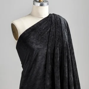 Luxe Bamboo Organic Cotton Stretch Velour - Onyx - Swatch