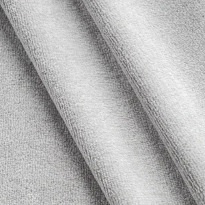 Luxe Bamboo Organic Cotton Stretch Velour - Silver