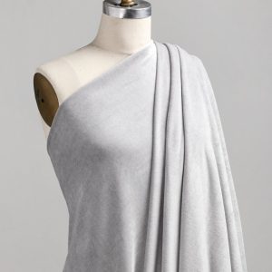 Luxe Bamboo Organic Cotton Stretch Velour - Silver - Swatch