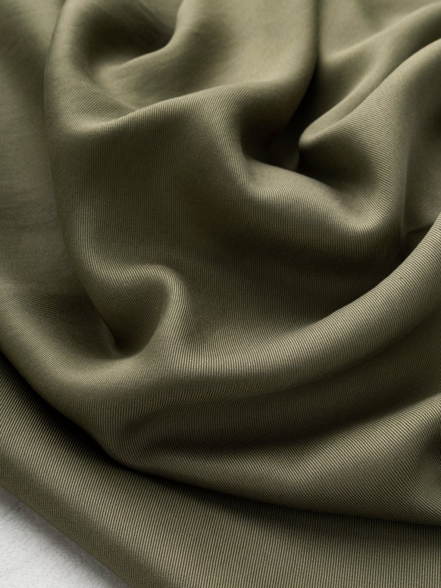 Lyocell Twill - Khaki Green - Swatch – Image 4