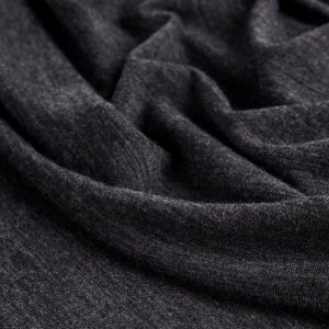 Merino Wool Stretch Knit Deadstock - Charcoal - Swatch