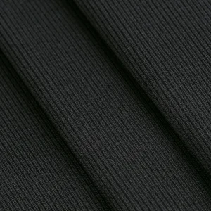 MicroModal Baby Rib Knit Deadstock - Black