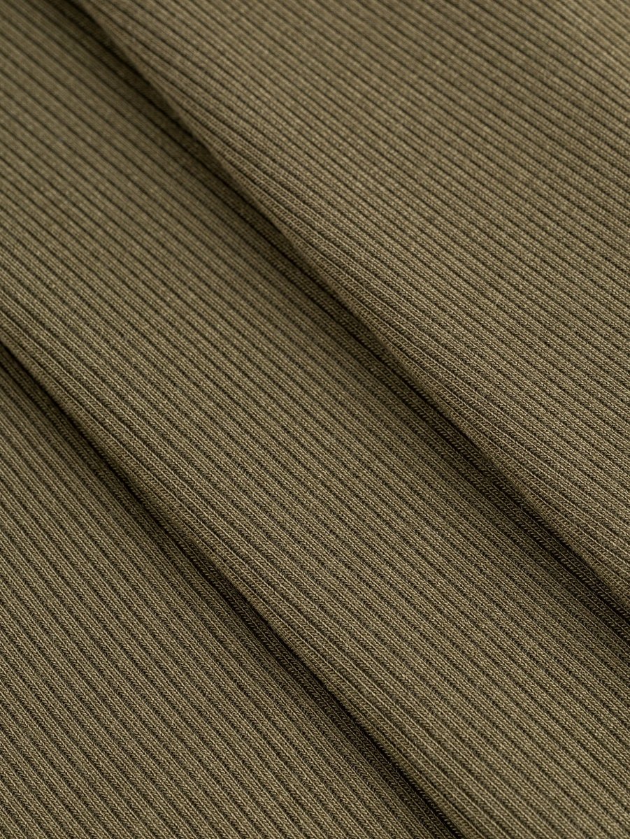 MicroModal Baby Rib Knit Deadstock - Khaki