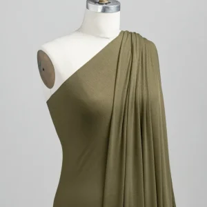 MicroModal Baby Rib Knit Deadstock - Khaki - Swatch