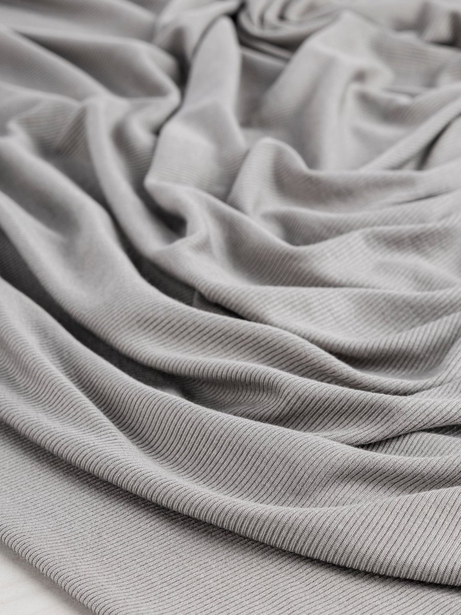 MicroModal Baby Rib Knit Deadstock - Silver – Image 4