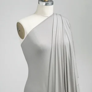 MicroModal Baby Rib Knit Deadstock - Silver - Swatch