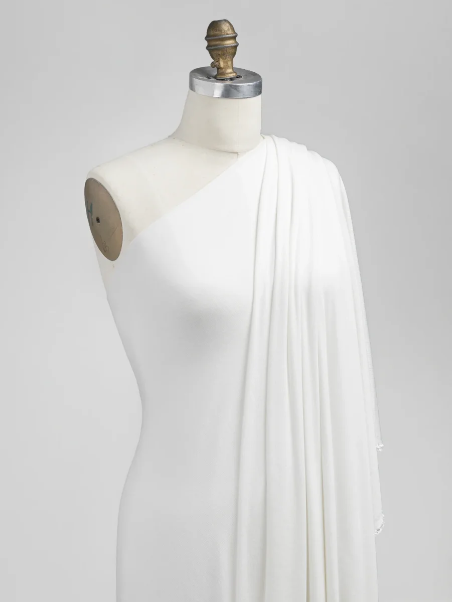 MicroModal Baby Rib Knit Deadstock - White – Image 3