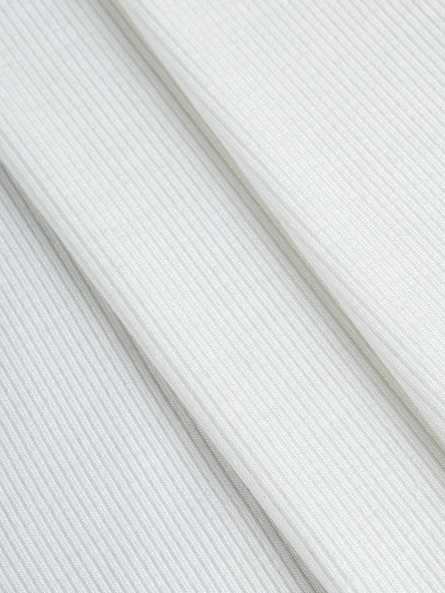 MicroModal Baby Rib Knit Deadstock - White - Swatch – Image 3