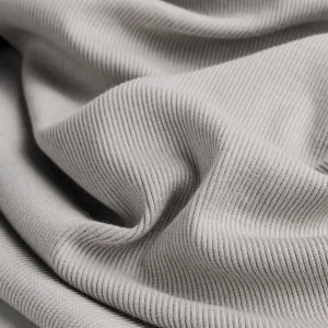 Midweight Bamboo 2x1 Rib Knit Deadstock- Pearl Grey - Swatch