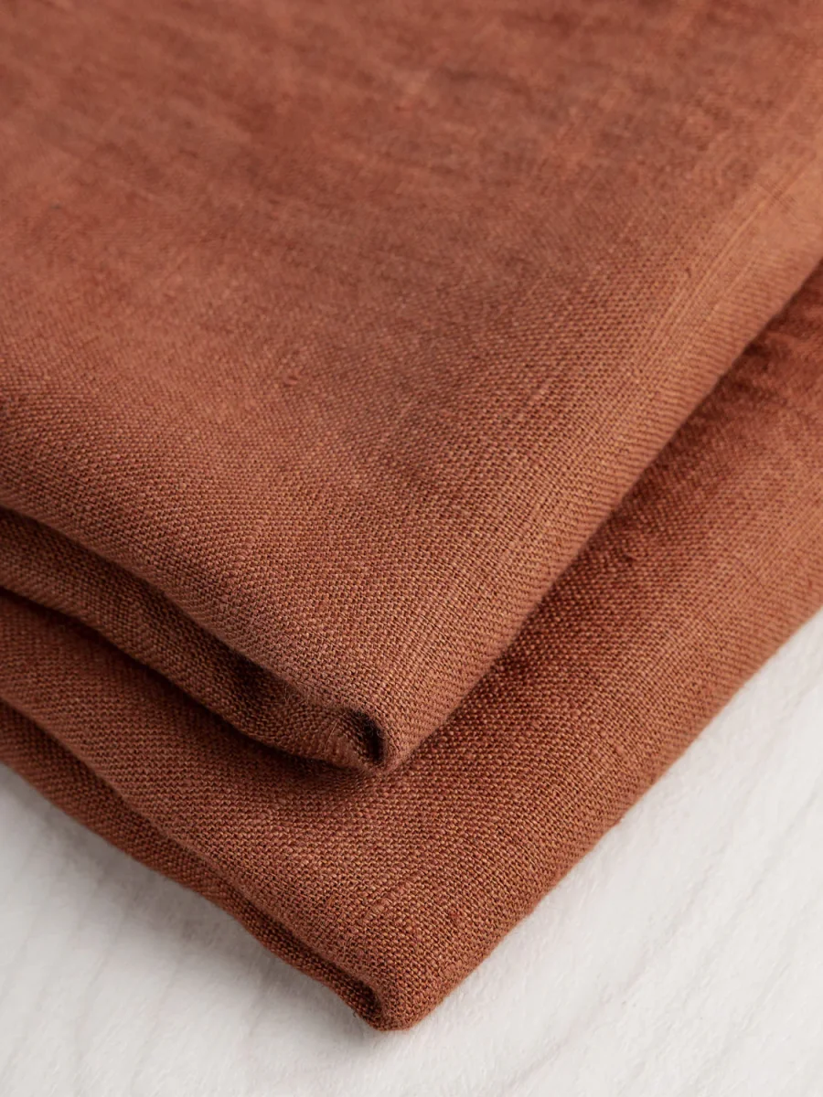 Midweight European Linen - Copper - Swatch – Image 7