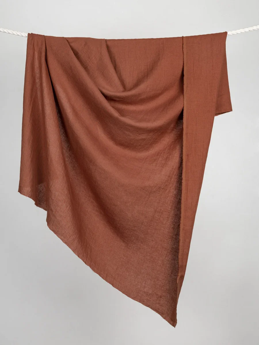 Midweight European Linen - Copper - Swatch – Image 6