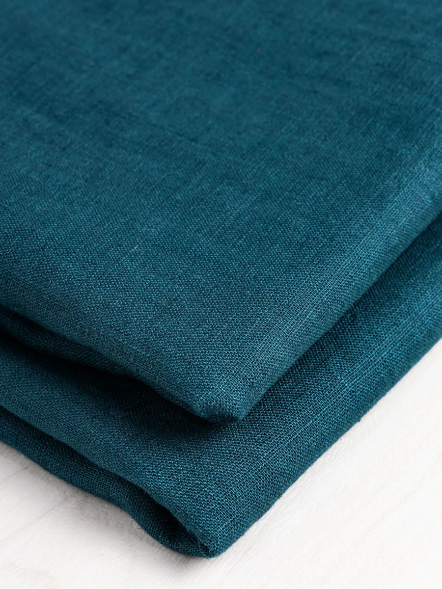 Midweight European Linen - Deep Teal – Image 7