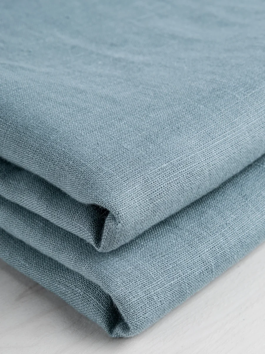 Midweight European Linen -  Light Teal - Swatch – Image 7