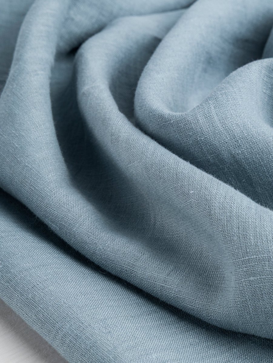 Midweight European Linen -  Light Teal – Image 5