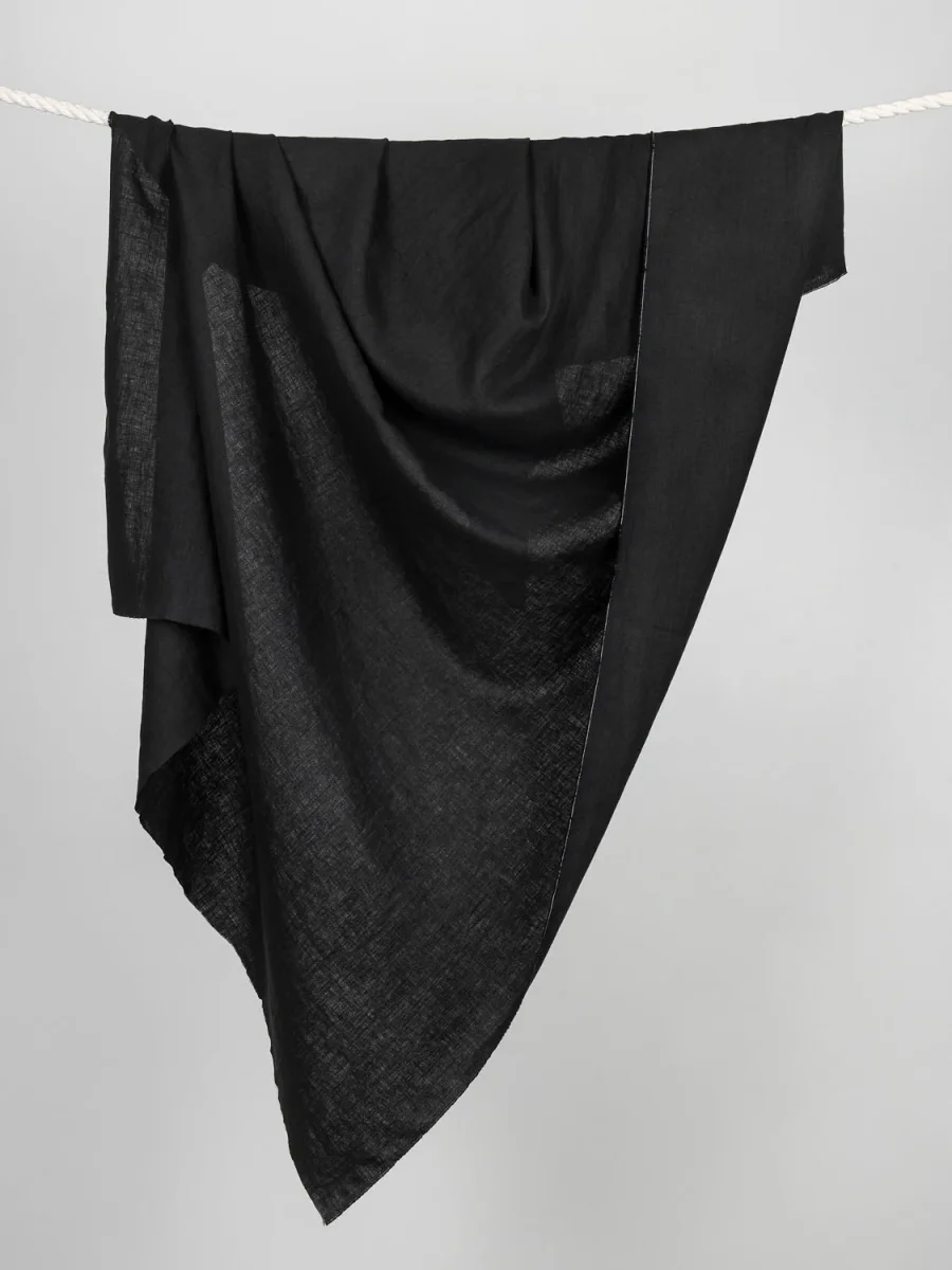 Midweight European Linen - Midnight Black – Image 8