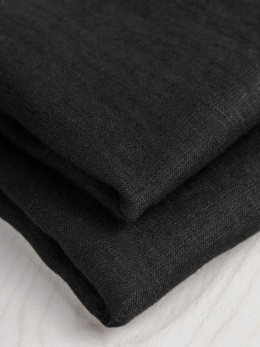 Midweight European Linen - Midnight Black – Image 7