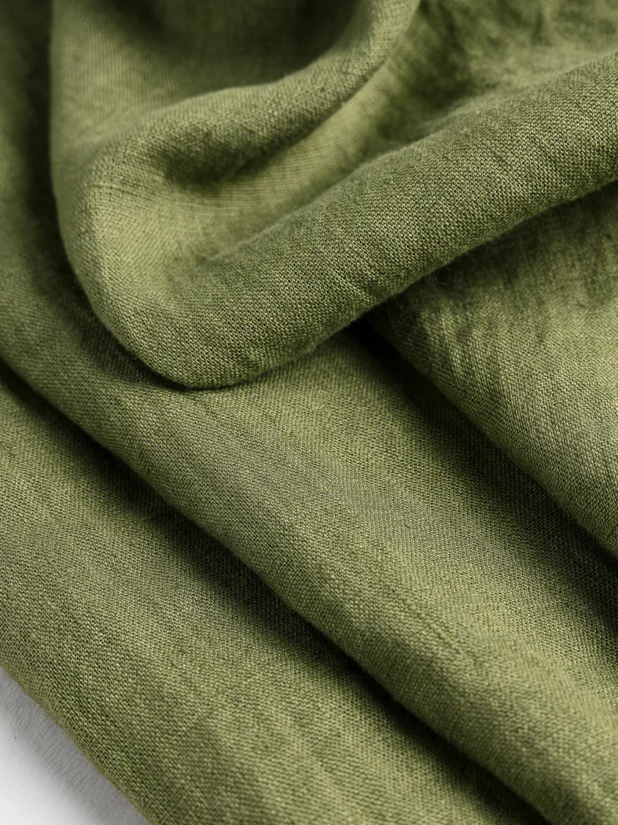 Midweight European Linen - Olive Green – Image 6