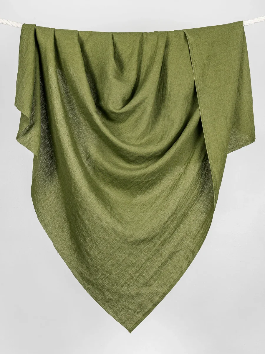 Midweight European Linen - Olive Green – Image 8