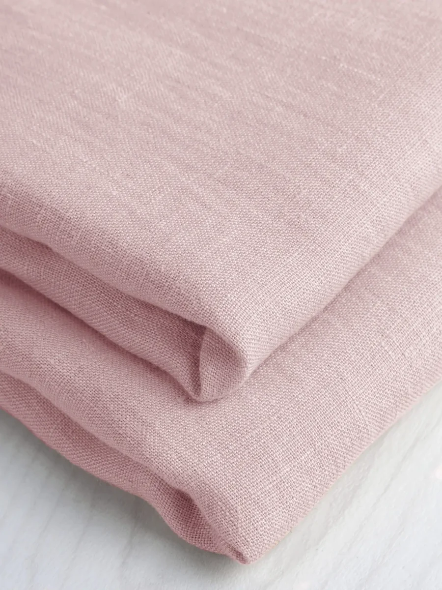 Midweight European Linen - Pastel Pink - Swatch – Image 2