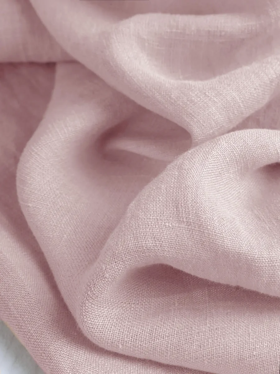 Midweight European Linen - Pastel Pink - Swatch – Image 3