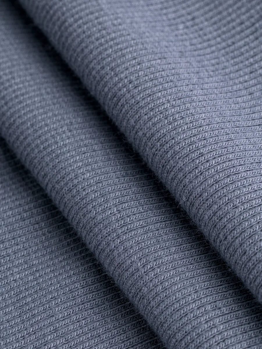 Midweight Organic Cotton 2x1 Rib Knit Deadstock - Grey