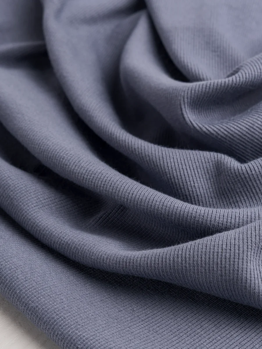 Midweight Organic Cotton 2x1 Rib Knit Deadstock - Grey – Image 3